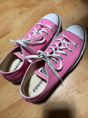 Converse Pink and White Canvas Sneakers